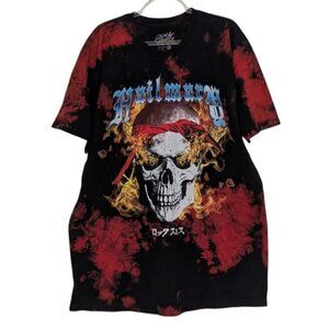 Rock Smith Hail Mary T Shirt Mens Size XL Black Pirate Skull Fire 100% Cotton